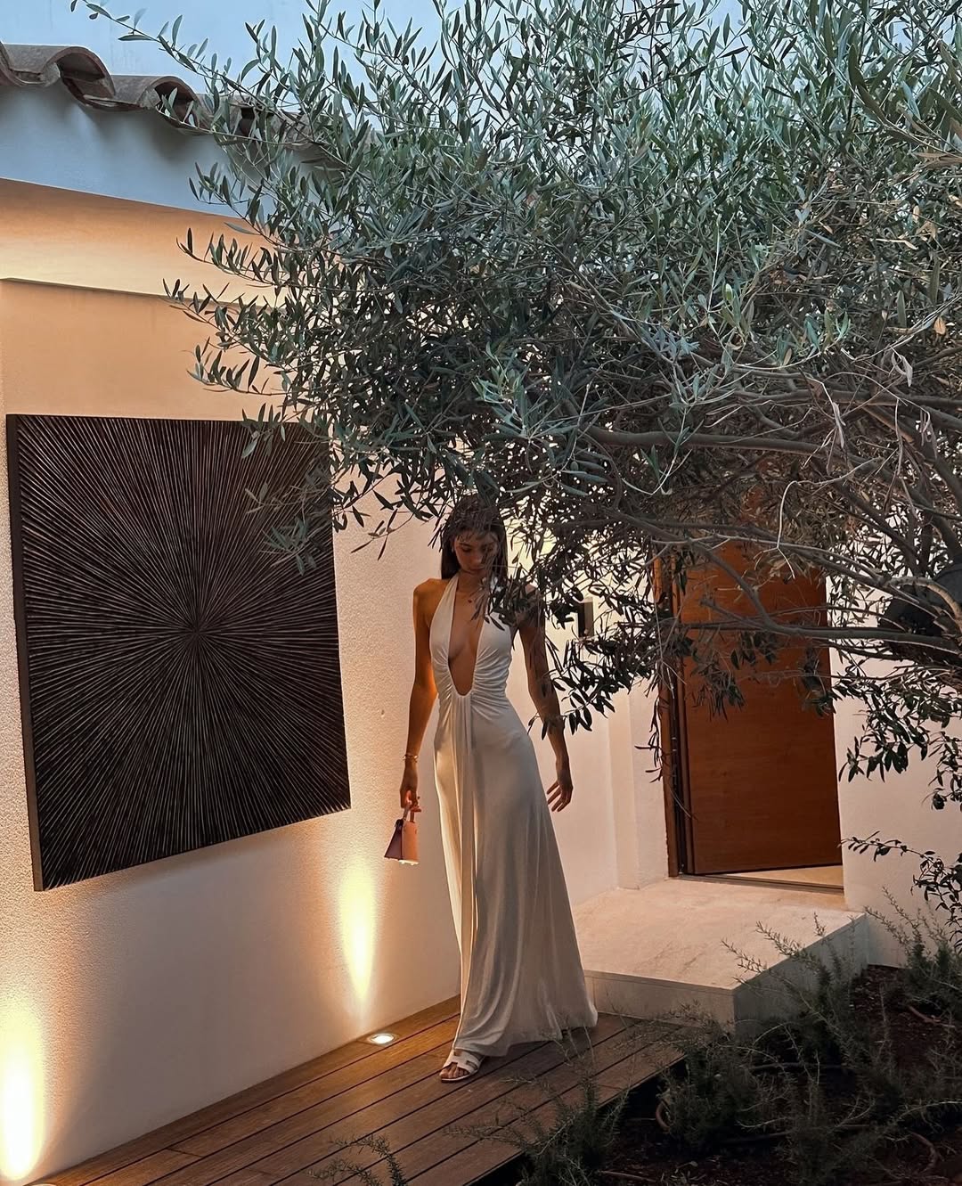 Jennifer Cupro Maxi Dress in Ivory