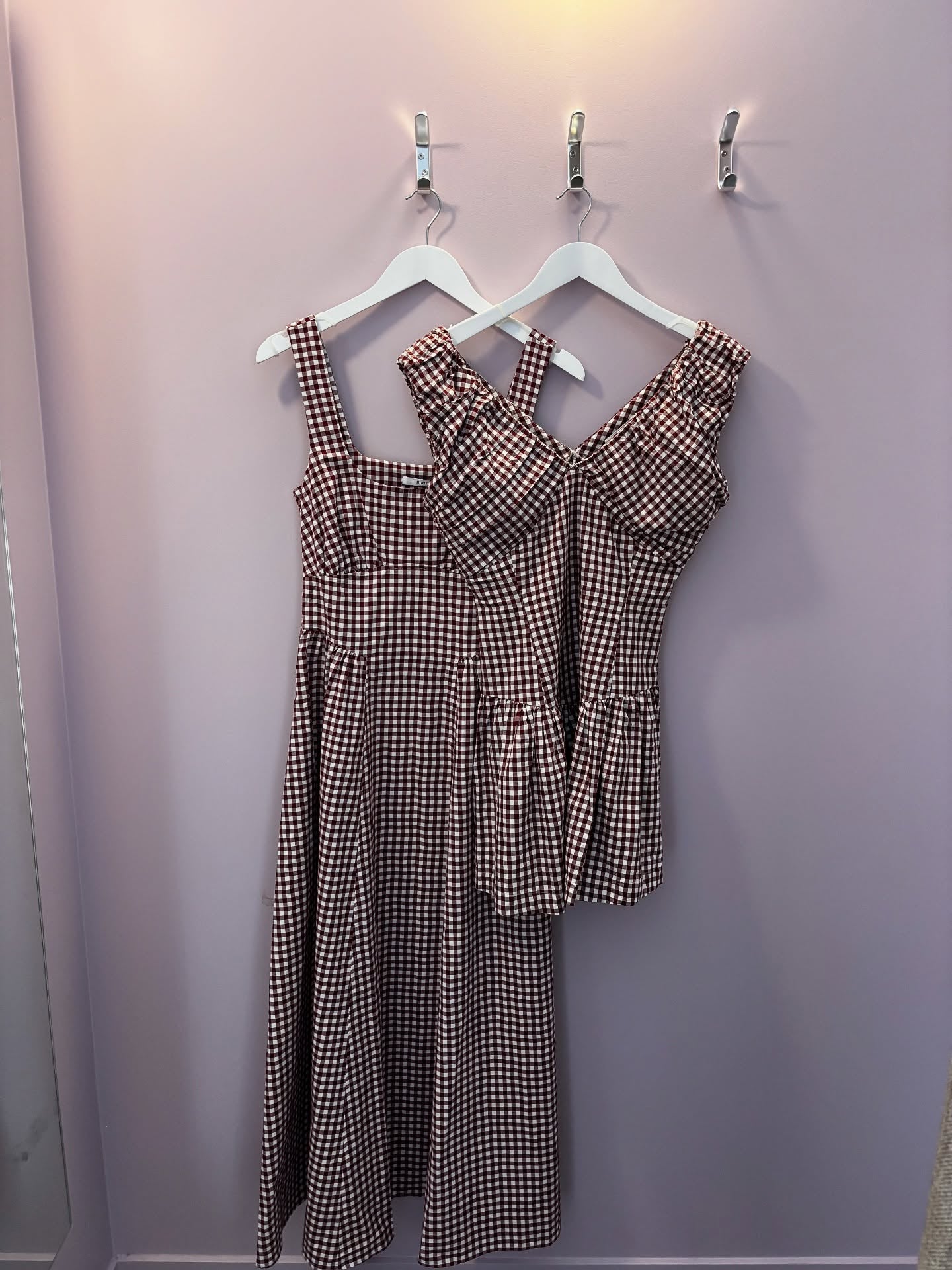 Selma Mini Dress in Merlot Gingham